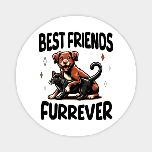 Dog and Cat Best Friends Furrever Magnet